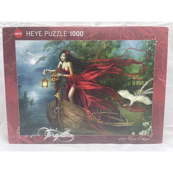 Heye Jigsaw Puzzle Forgotten Cris Ortega Swans Dark Rose 1000 pc  Gothic Fantasy - Picture 1 of 16
